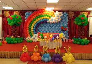 Rainbow theme decoration - helium Party Balloons and Helium balloons