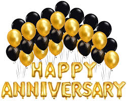 happy anniversary and 10 helium balloons